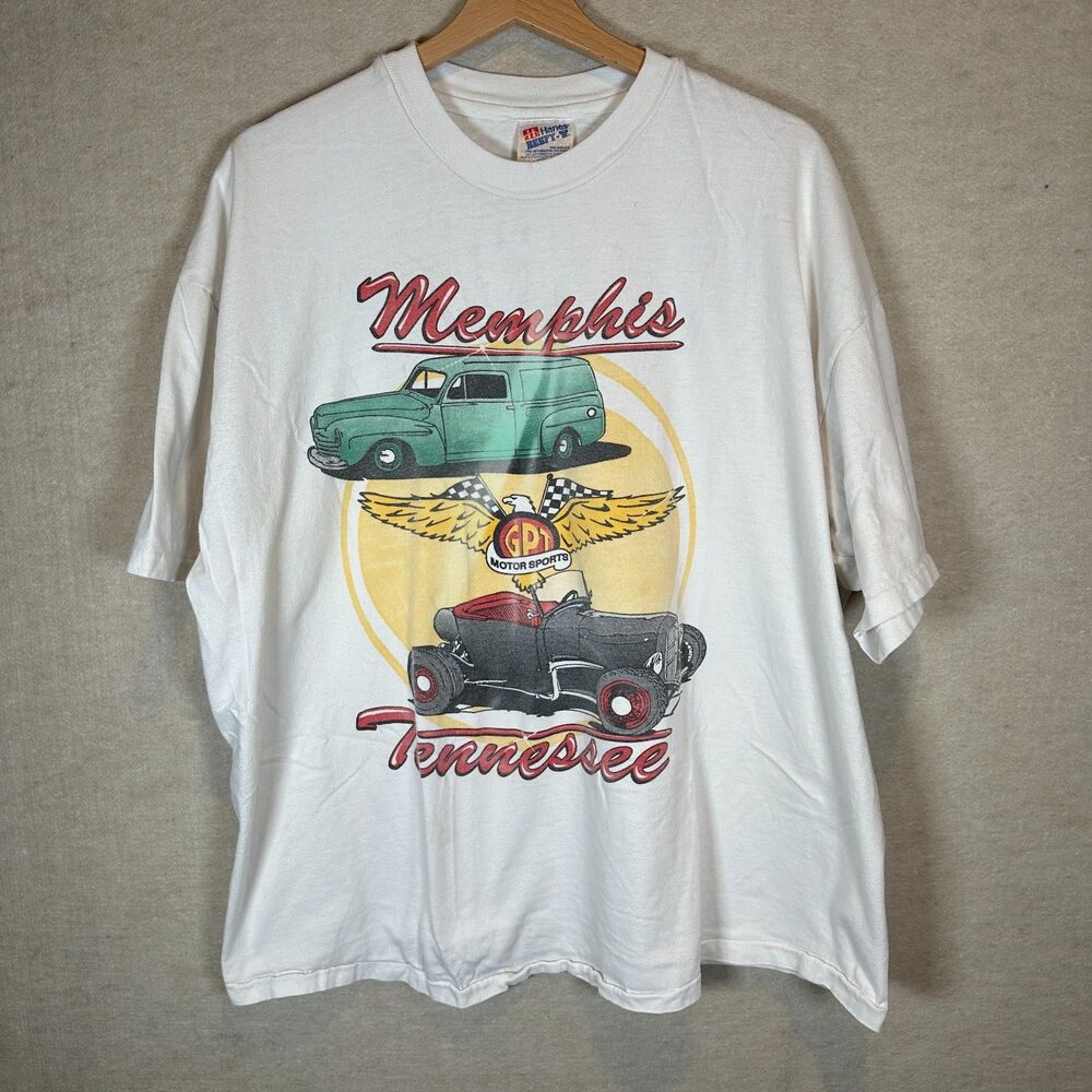 Vintage Memphis Tennessee T Shirt Men's 2XL USA Hanes Beefy T Cars